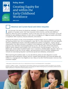 T.E.A.C.H. National Policy Brief – Creating Equity & Early Childhood Workforce 2021